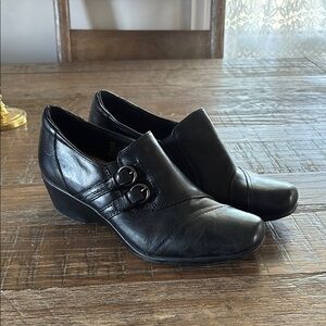 Earth Spirit Gelron 2000 Leather Wedge Loafers Size 8.5